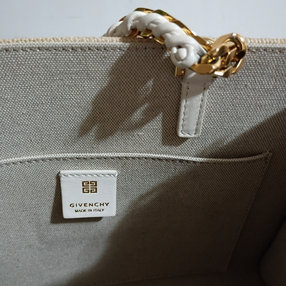 AUTHENTIC GIVENCHY SMALL G-TOTE 4G MONOGRAM JUTE TOTE IN NATURAL - Picture 9 of 11